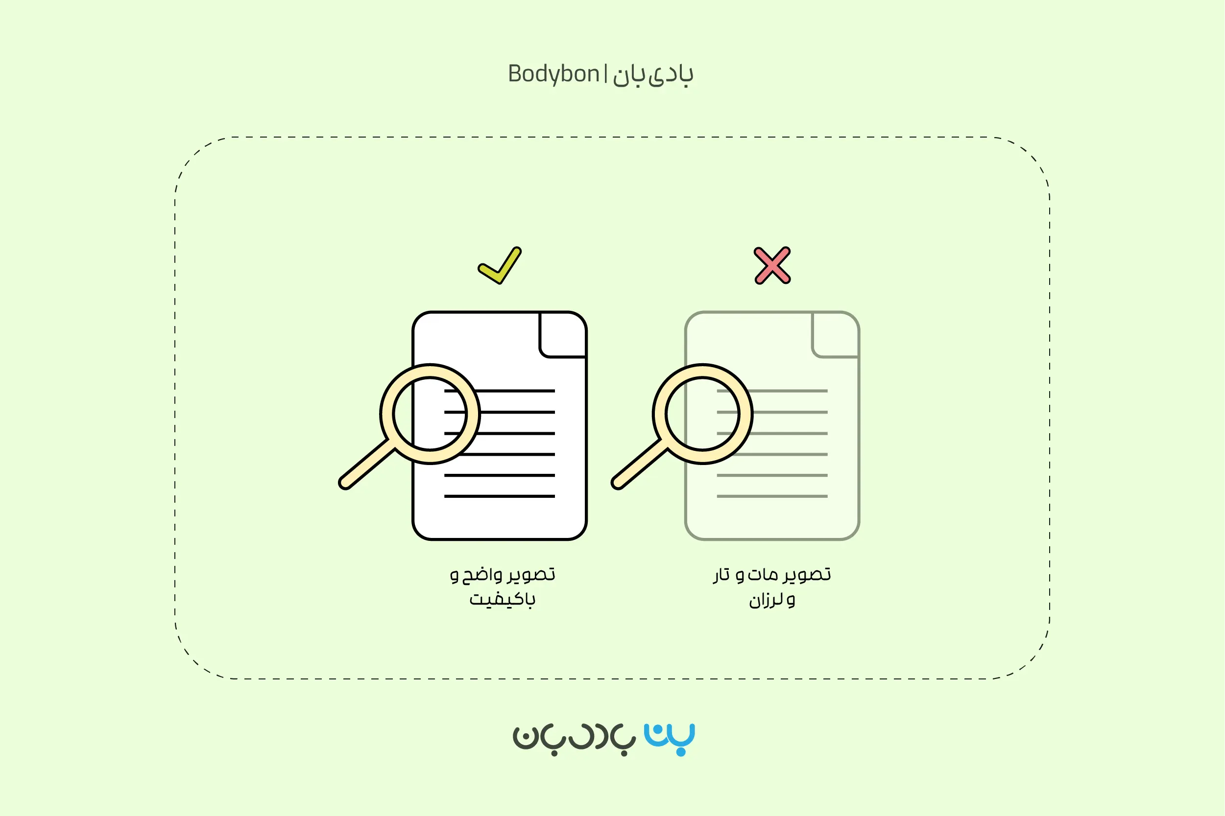 وضوح و کیفیت عکس ازمایش جزو استاندارد و نکات بارگذاری عکس آزمایش در بادی بان است